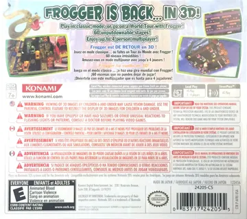 Frogger 3D (Usa) box cover back